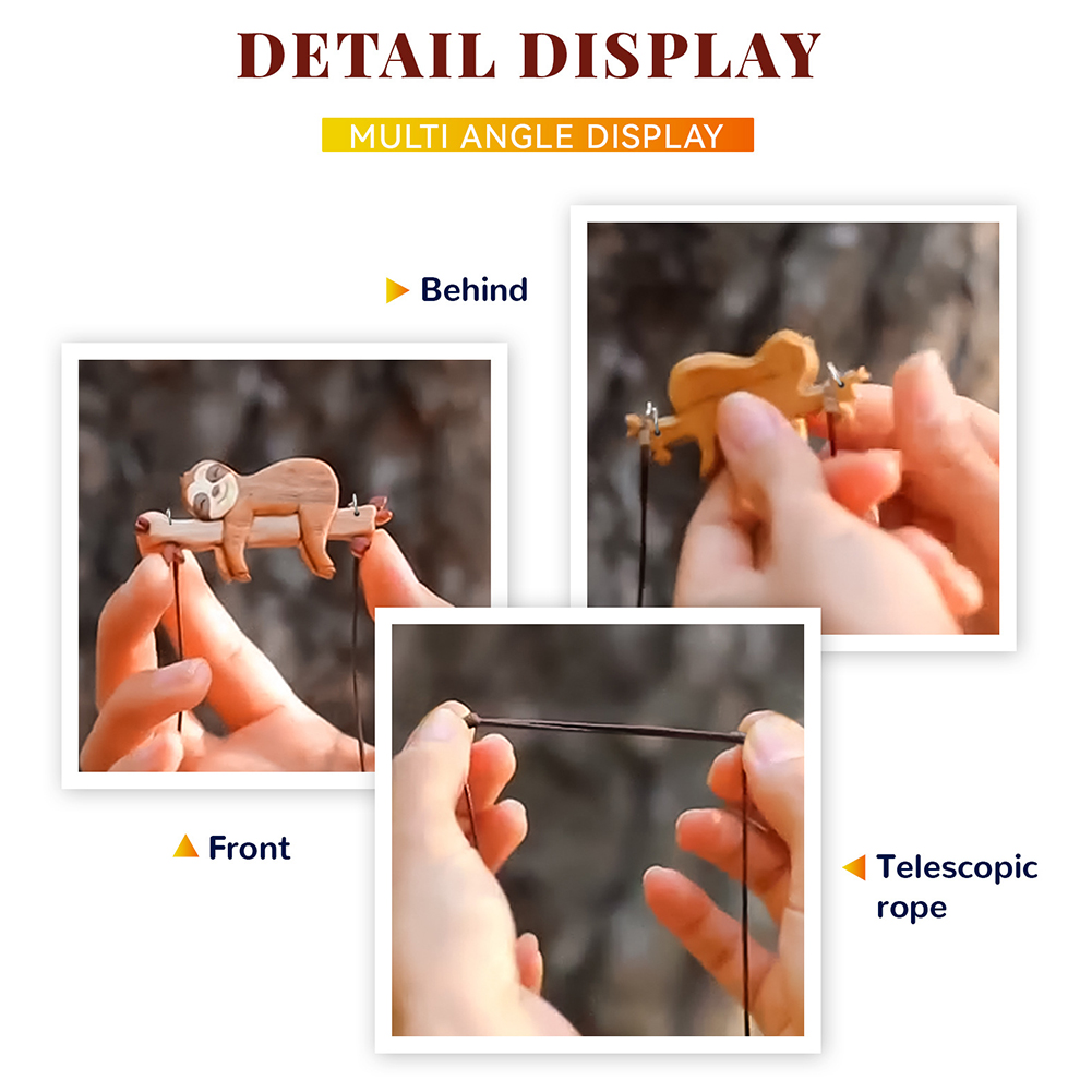 1Pc Houten Luie Luiaard Auto Hanger Auto Achteruitkijkspiegel Hanger Cartoon Cutehanging Ornament Auto Interieur Accessoires