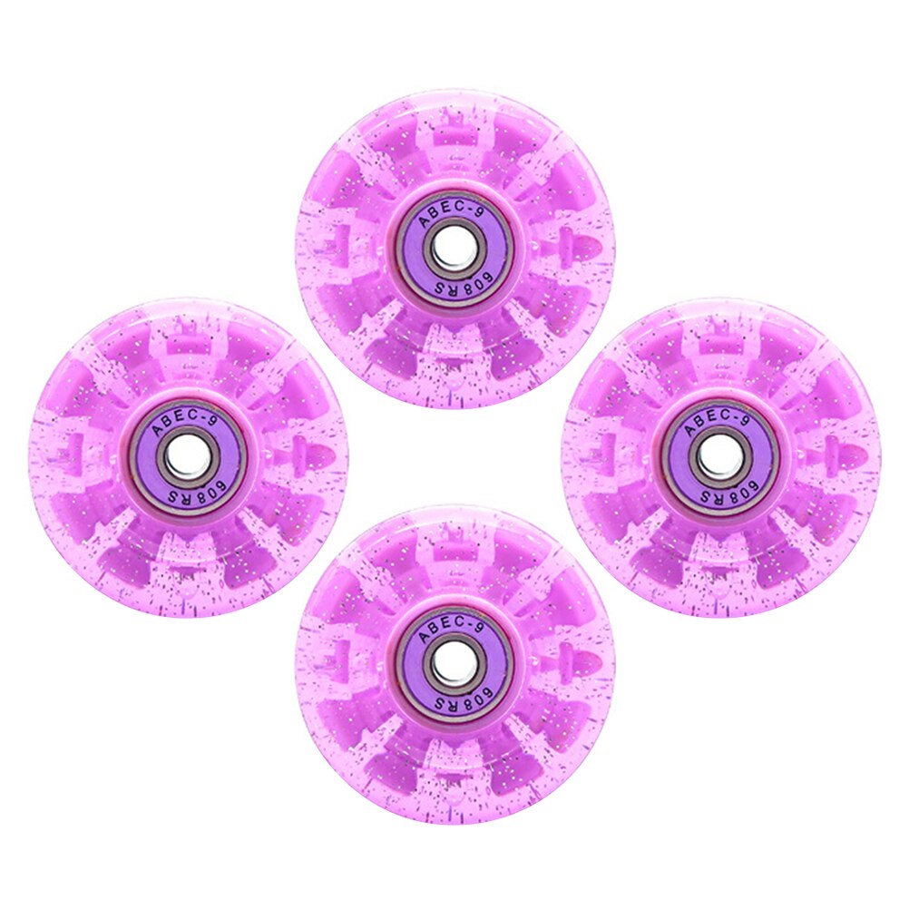 4Pcs Skating Glowing Wheels Ice Skates Wheels Double-row Roller Skates Wheels