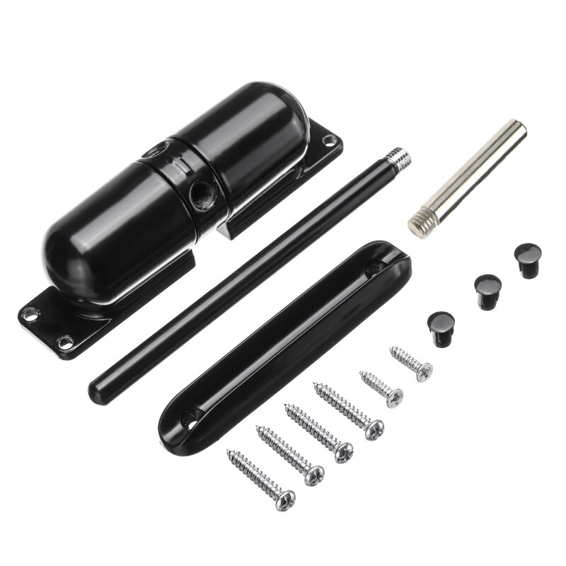 Surface Mounted Door Gate Closer Black Outdoor Spring Elastic Loaded Adjustable