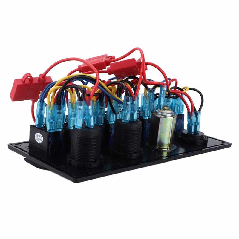 Rocker Switch Panel Zwart 8 Gang Toggle Schakelaar Voor Motor Boot Modificatie