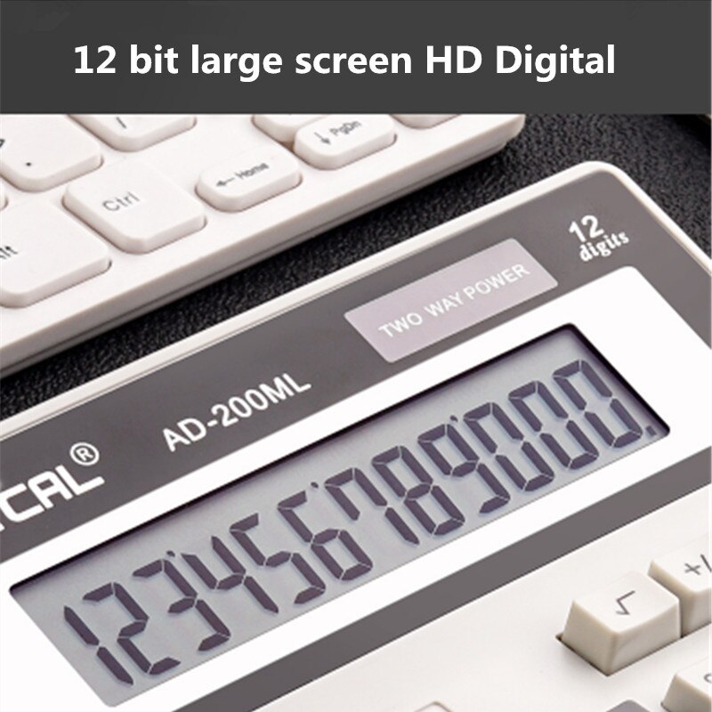Large screen button solar cell financial accounting 12 digit multifunctional student examination office supplies calculator