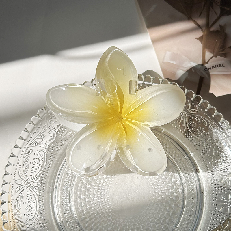 Pinces à cheveux fleur pour femmes, grande pince à cheveux bohème, épingles à cheveux, barrettes pour filles, accessoires pour cheveux de plage, vêtements de sauna, ,: Couleur or jaune pâle