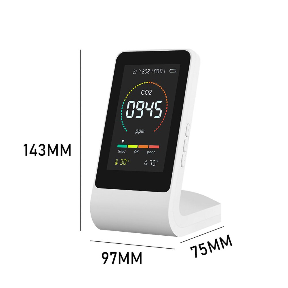 3-in-1 Intelligent Carbon Dioxide Detector Lightweight Measuring Tool Indoor Air Monitor Thermometer Hygrometer