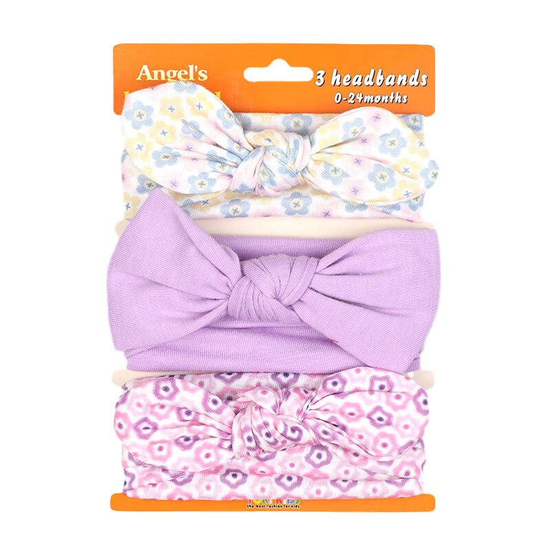Children's Hair Ornaments Set 61158 Women's Cute Baby Cotton Bow Headband 3 Pairs/pack Red Elastic Headband: 11