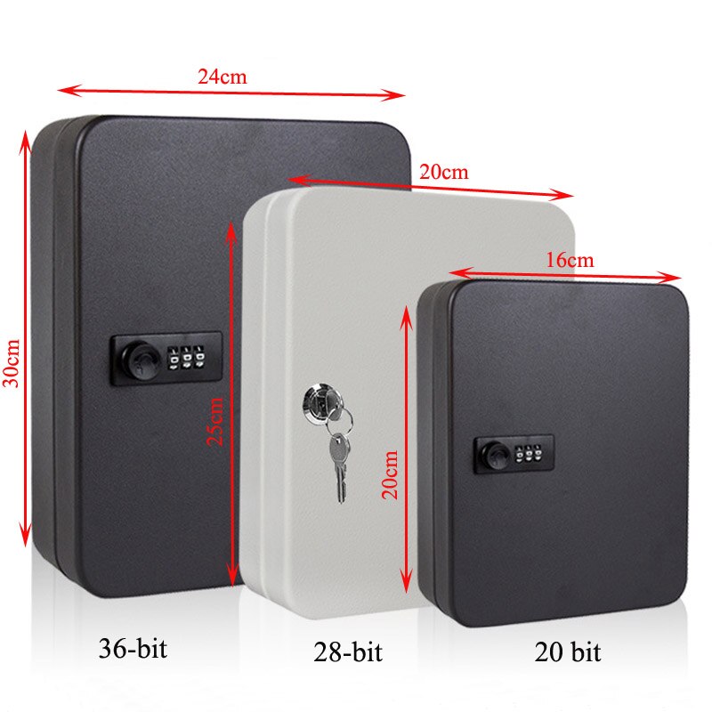 Security Car Combination Lock Metal Storage Cabinet Wall Mounted Key Safe Box Lockable Home Office Password Organizer