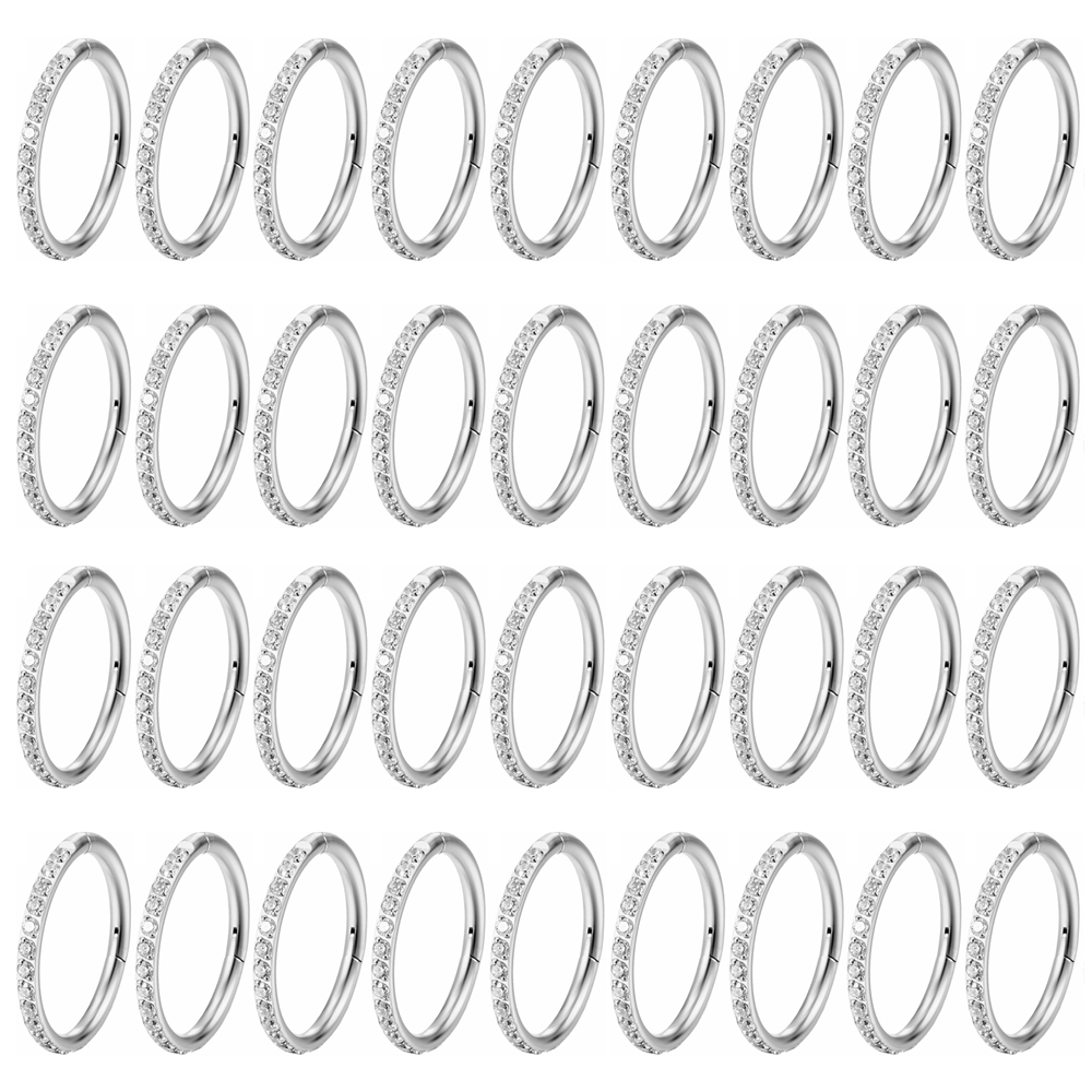 10/50Pc Round Zircon Septum Ring Hoop Cartilage Tragus Helix Small Piercing Nose Ring Earring For Women Body Jewelry Accessorie