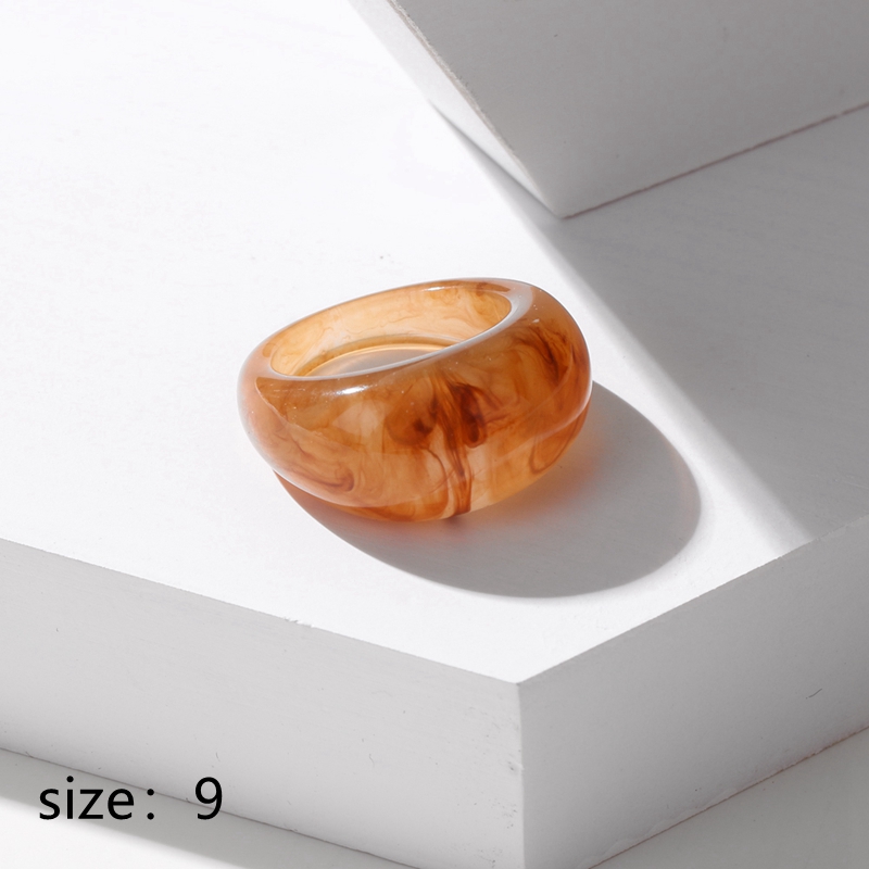 KUSS FRAU Neue Bunte Transparente Acryl Unregelmäßigen Marmor aufbringen Ring Harz Schildkröte Ringe für Frauen Mädchen Schmuck: Farbe
