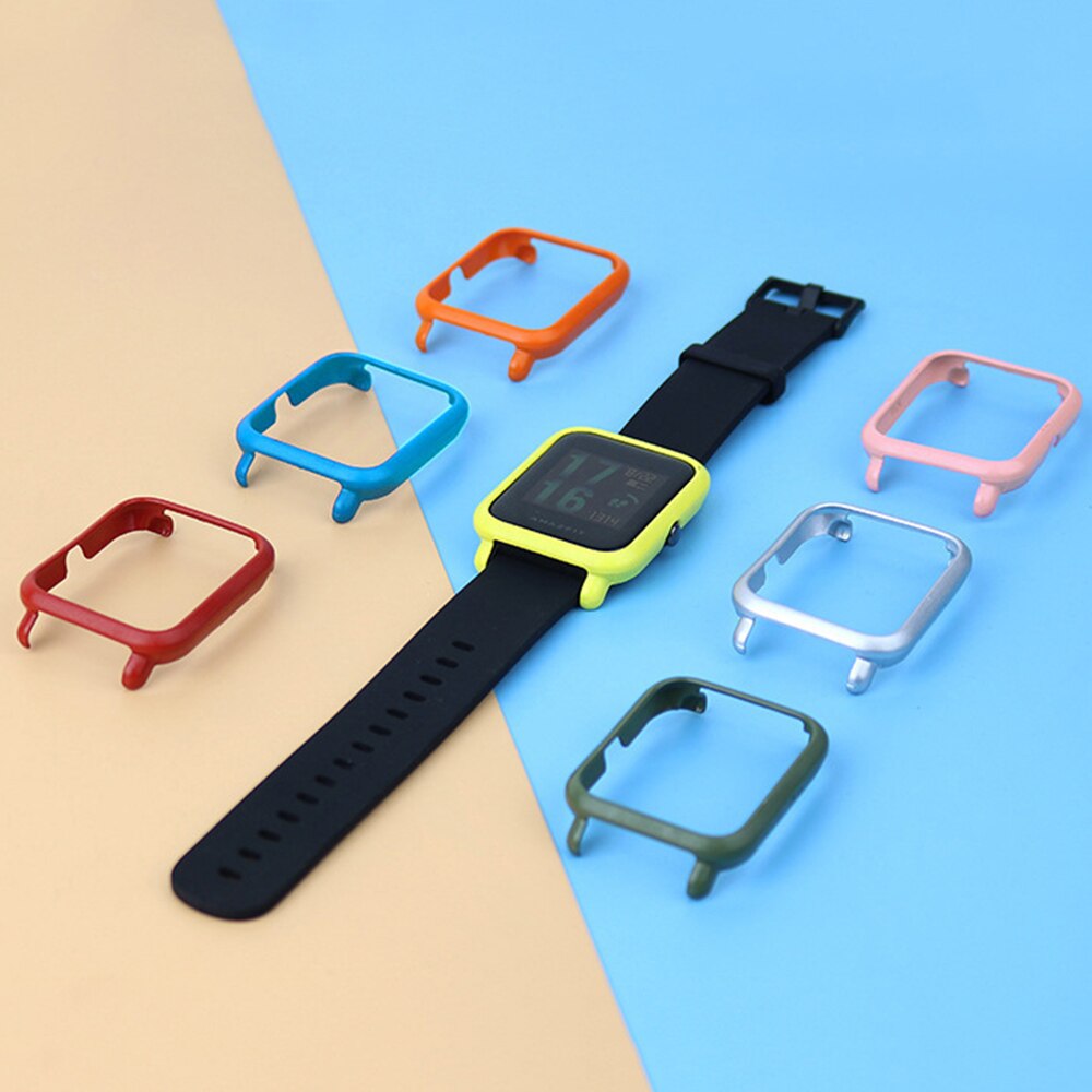 Slim Kleurrijke Mode Frame Case Bescherm Shell Smart Horloge Accessoires Screen Protector Voor Huami Amazfit Bip Jeugd Horloge Cover: 1pc random color