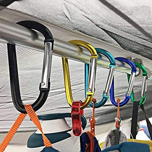 10 Pack Carabiner With Nickel Plated Key Rings Mini,Small Aluminum Keychain holder Outdoor Accessories Backpack hook D-Shape Bot
