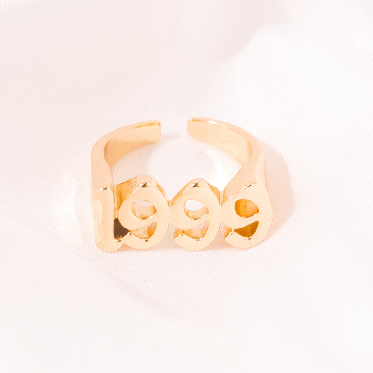 Year Number Ring for Women Stainless Steel Ring Simple Gold Rings Female Number Rings Best Friend Jewelry: 1999