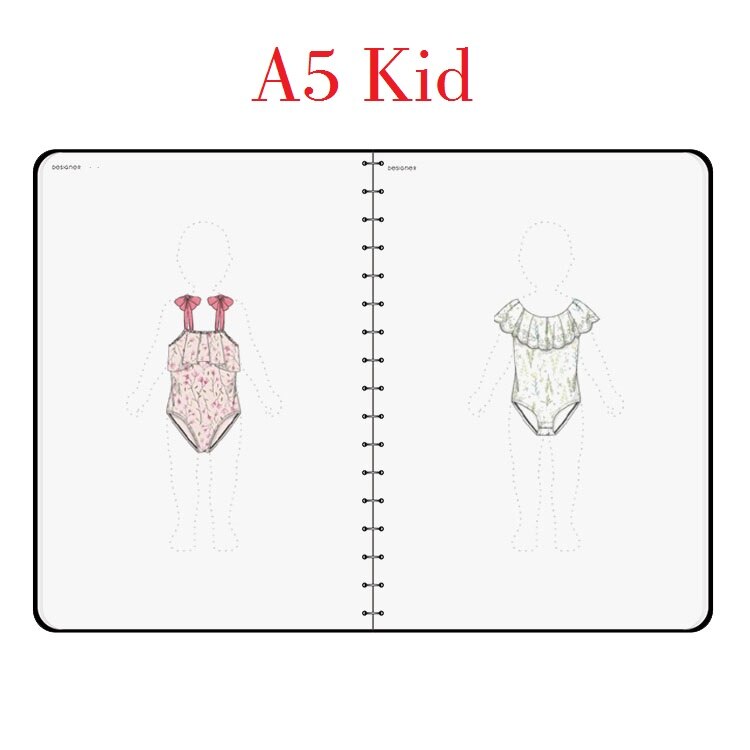 A5 Baby Kleding Schetsboek Met Lichaam Figuur Template Kind Kid Schetsboek Mode Notebook 50 Vellen Papier: Kid