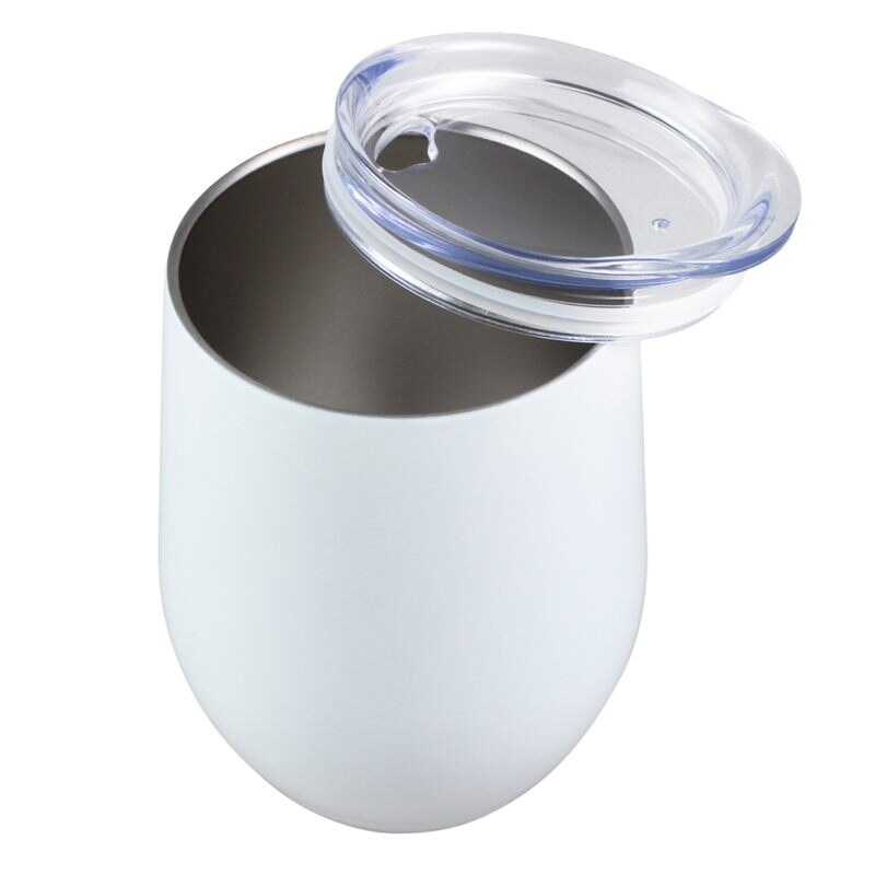 12 OZ Stainless Steel Wine Glasses, Vacuum Insulated with Lids Double Wall Stemless Metal Wine Glass for Outdoor Travel, Red Whi: Default Title