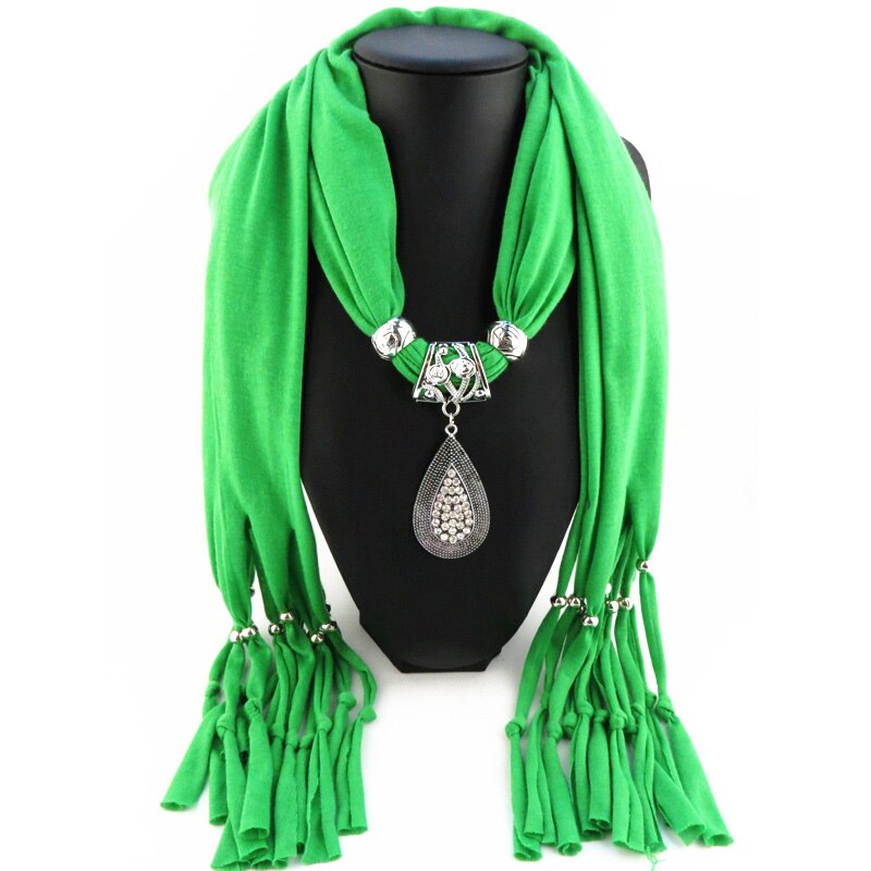 RUNMEIFA Mode-sieraden Sjaal Effen Polyester Mode Diamant Sieraden Hanger Sjaal Voor Vrouwen Waterdruppels: 2