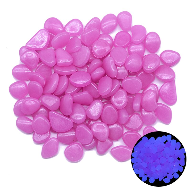 Fish Tank Rocks Glow Multi-Colored Glow in The Dark Pebbles for Fish Tank Aquarium Garden Plant Pots Bonsai Walkway Driveway: 100Pcs / Purple