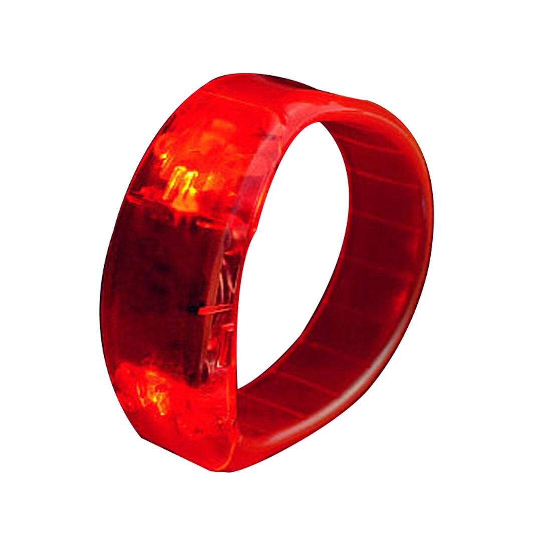 LED Flashing Bracelet Sound Controlled Light Up Bracelet Activated Glow In Dark Flash Bangle Luminous Bracelet For Party: red