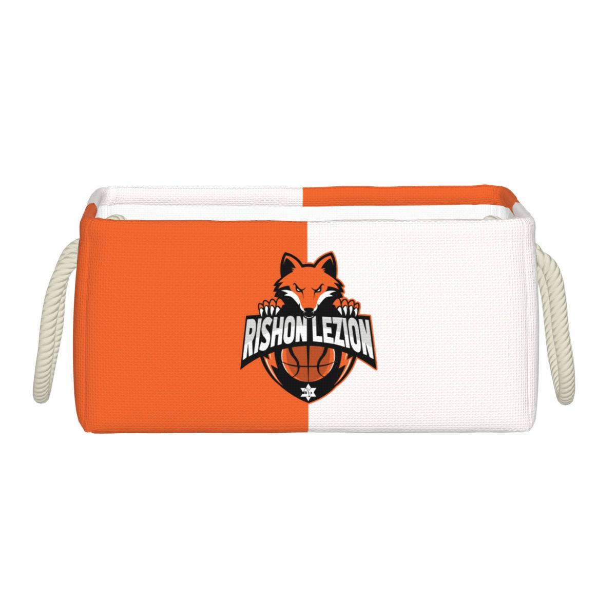 Maccabi Rishon LeZion Bc Rectangular Storage Box Basket - Fabric Storage Bin Organizing Toys, Nursery Basket, Clothing, Books: L / 1