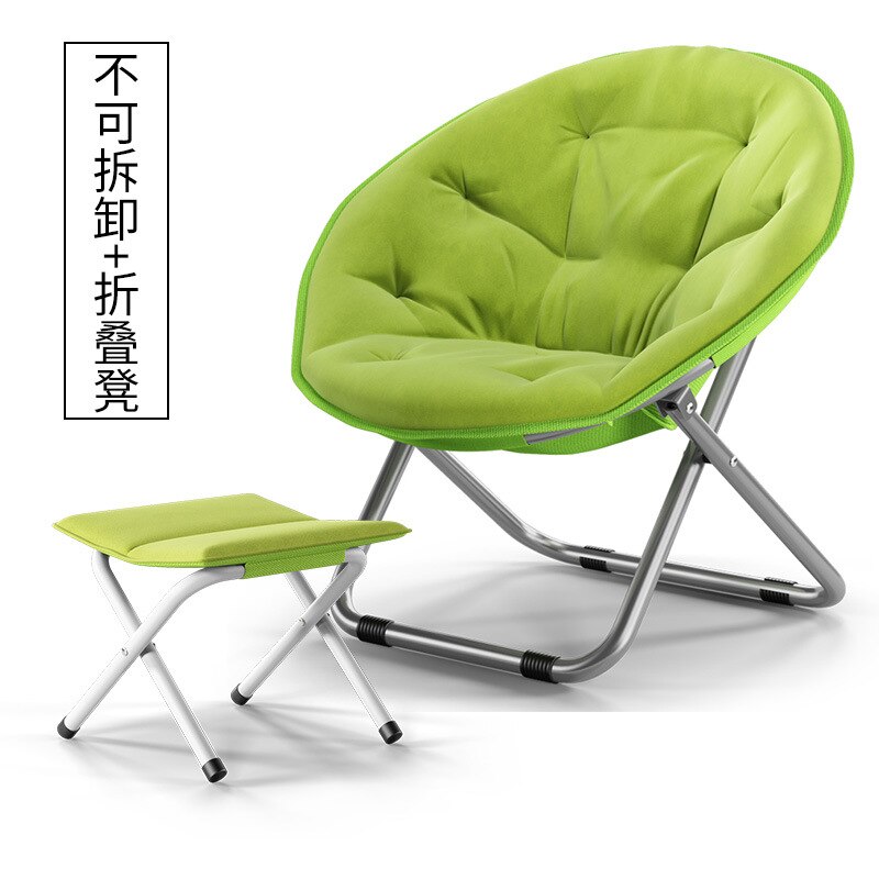 Silla plegable para exteriores, sillón pequeño redondo para leer en el campo, simple y conveniente, de tela para patio: 7