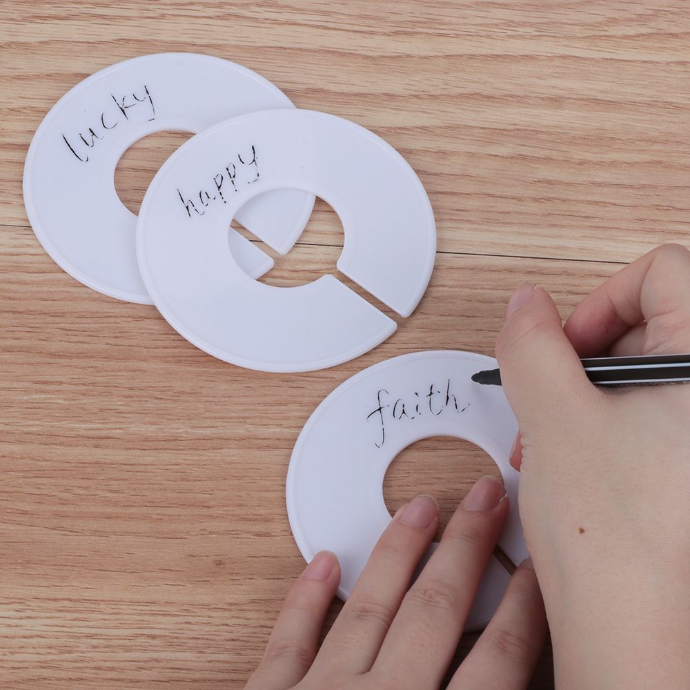 5/10Pcs Verkoop Diy Kleding Maat Markering Ring Verdelers Ronde Craft Hangers Kast Voor Kleding Winkels Of Thuis witte Lege Verdelers