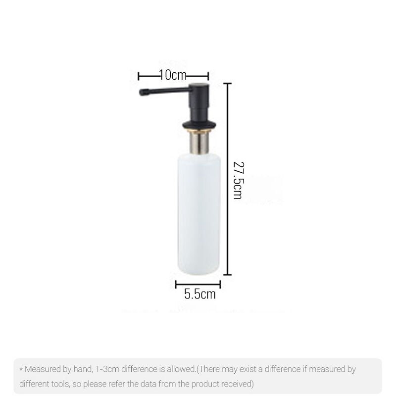 Czarne mydło dozownik zlewozmywak ze stali nierdzewnej mydło w płynie dozownik obrotowe dozowniki ręczne zestaw akcesoriów kuchennych