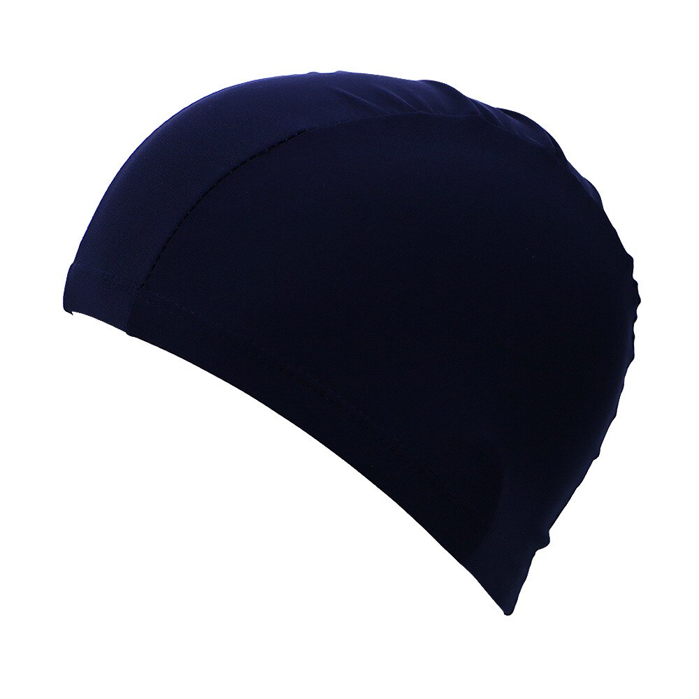 Adults Swimming Caps Swim Hat Waterproof Swim Pool Cap Ear Protect Polyester Diving Hat Outdoor activities Solid Cap Swim Caps: Black