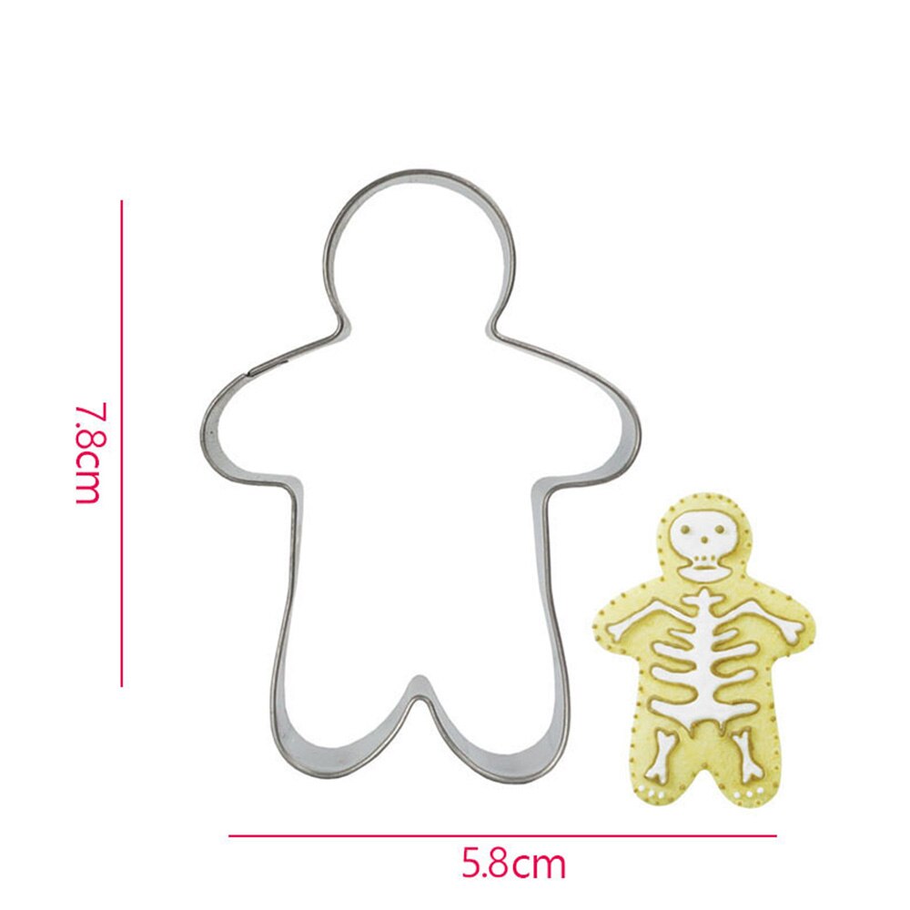 3D Cartoon Vorm Cookie Biscuit Diy Mold Rvs Cake Fondant Mold Keuken Bakvorm Cutter Tool Voor Halloween Decor: Bone man