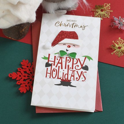 Eno hilsen julekort business julebesked kort handamde glitter glædelig julekort: 2001-02