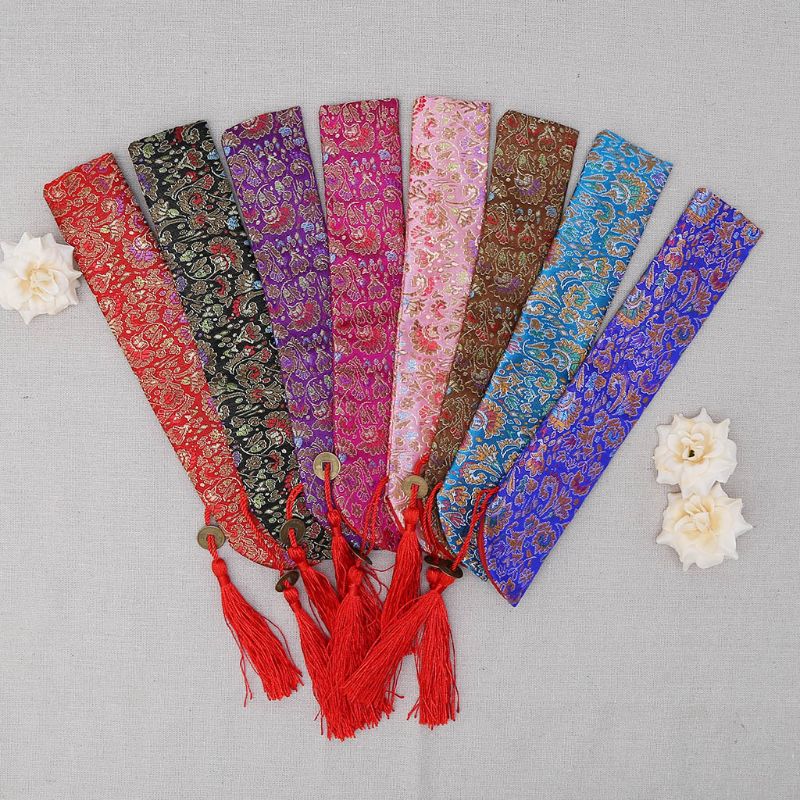 Retro Stijl Zijde Vouwen Chinese Hand Fan Tas Met Kwastje Stofdicht Houder Protector Pouch Case Cover Voor Party Festival
