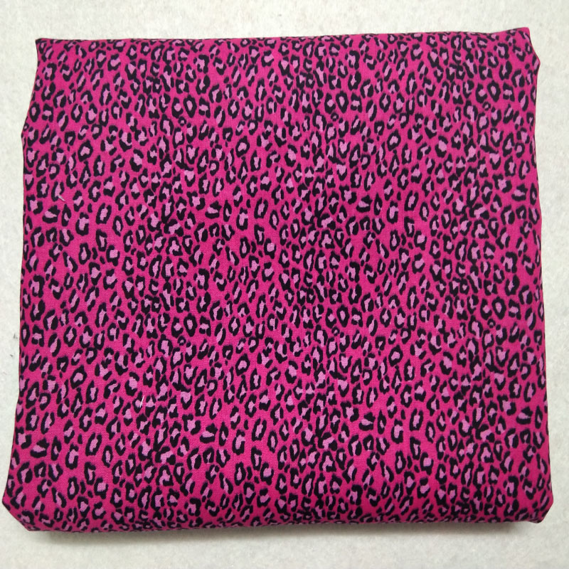 100%  almindeligt bomuld viaphil rosepink leopard trykt stof leopard stof patchwork klud kjole hjem indretning