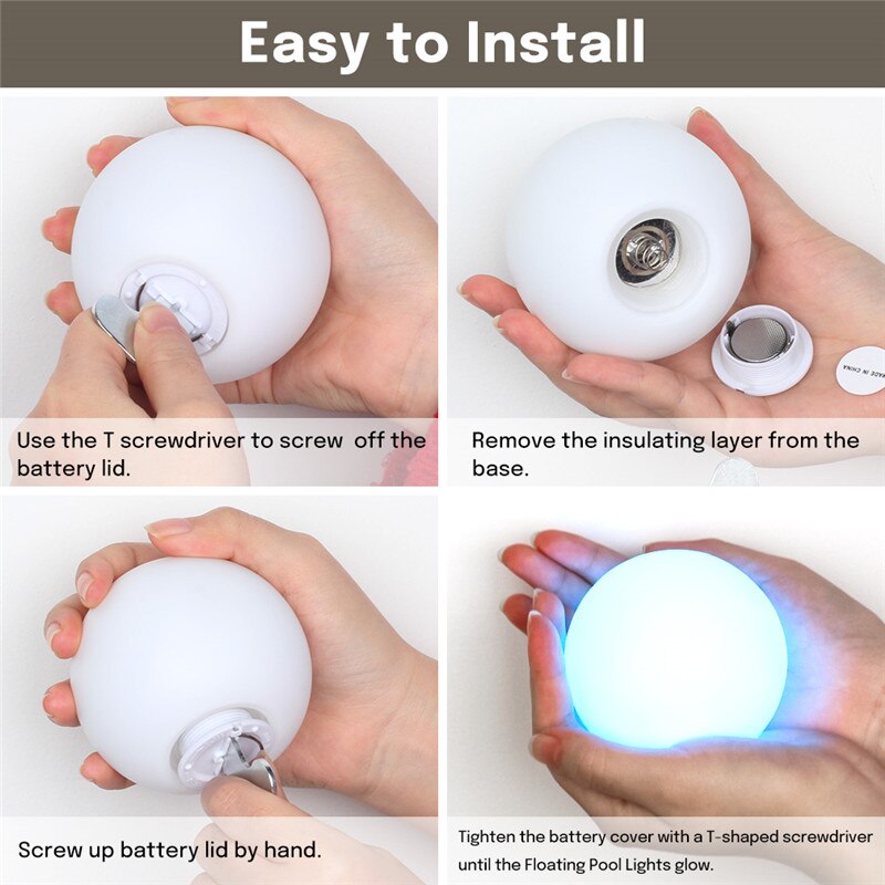 1/6PC galleggiante giardino sfera luce luci per piscina 16 colori lampada da giardino impermeabile giocattolo per piscina all'aperto festa nozze sbarra arredamento