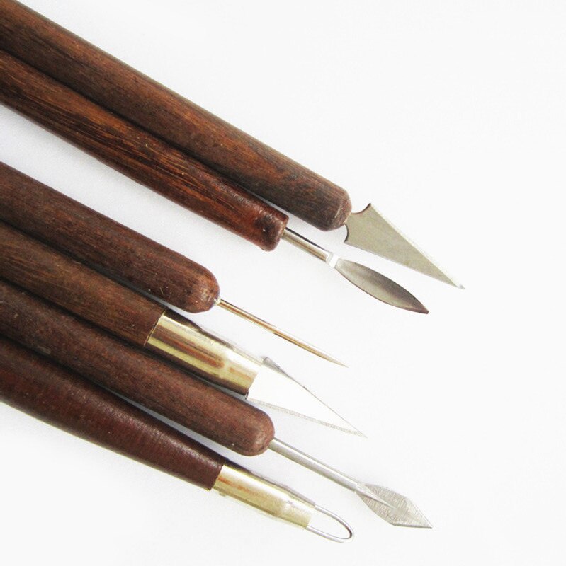 6 Pcs/Set Carving Tools Pottery Ceramics Tools Polymer Clay Modeling Tools Wax Carving Sculpt Tool