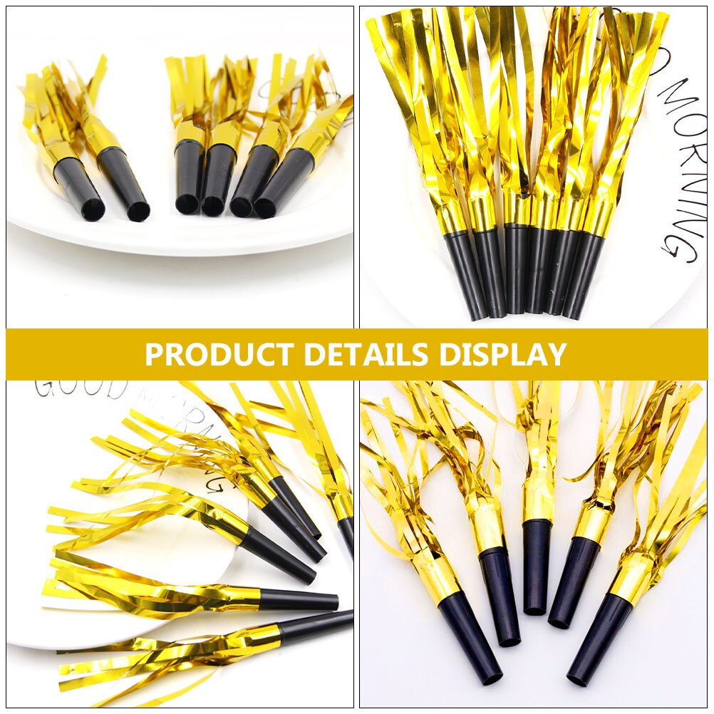 24Pcs Party Fluitjes Kwastje Juichen Blowout Fluitjes Cheerleader Props