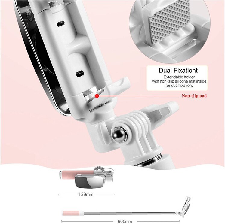 Mini Uitschuifbare Bedrade Selfie Sticks voor Iphone X Xs Max Xr Kabel Spiegel Autodyne Artefact voor IPhone 6 6S 7 8 Plus Selfie Stok