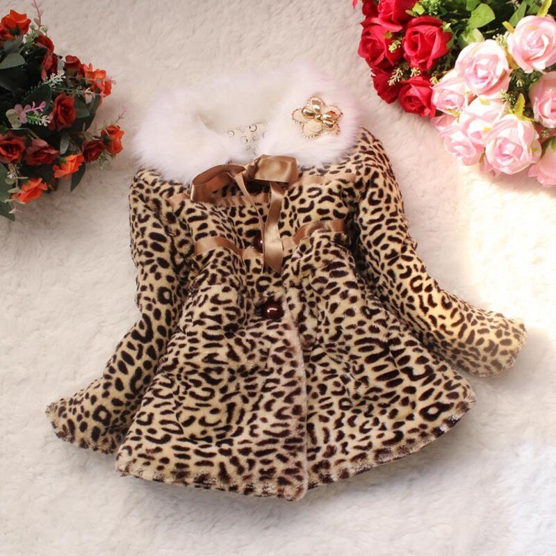 Pluizige Luipaard Faux Fur Jas Meisje Herfst Baby Meisje Winter Kleding Kids Jas Bont Jas Jassen Jassen Kinderen Kleding