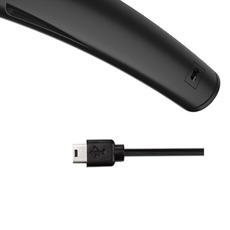 Trådløs bluetooth stereo lyd mobiltelefon håndsæt bluetooth headset mobiltelefon mikrofon: Sort