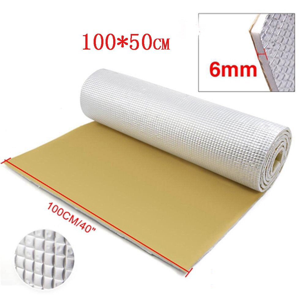 Road noise Sound Insulation Repalcement Inner White Aluminum+PE Cotton: Brown