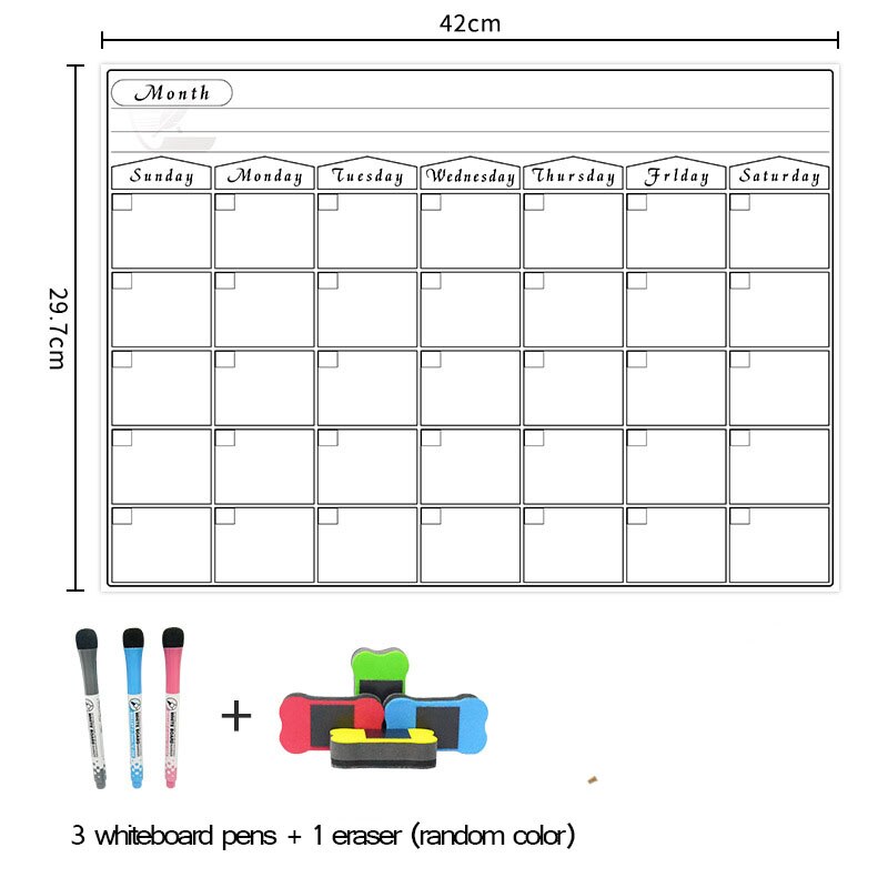 Calendrier Magnetische Kalender Calendario Pared Magnetische Planner Perpetuel Droge Wissen Nevera Iman Bureau Tablica Magnetyczna