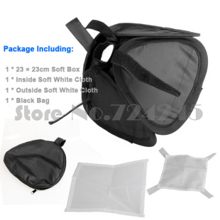 23 cmx 23cm universele draagbare camera flitser softbox diffuser  f 580ex 430ex 600ex voor canon nikon pentax yongnuo flitser