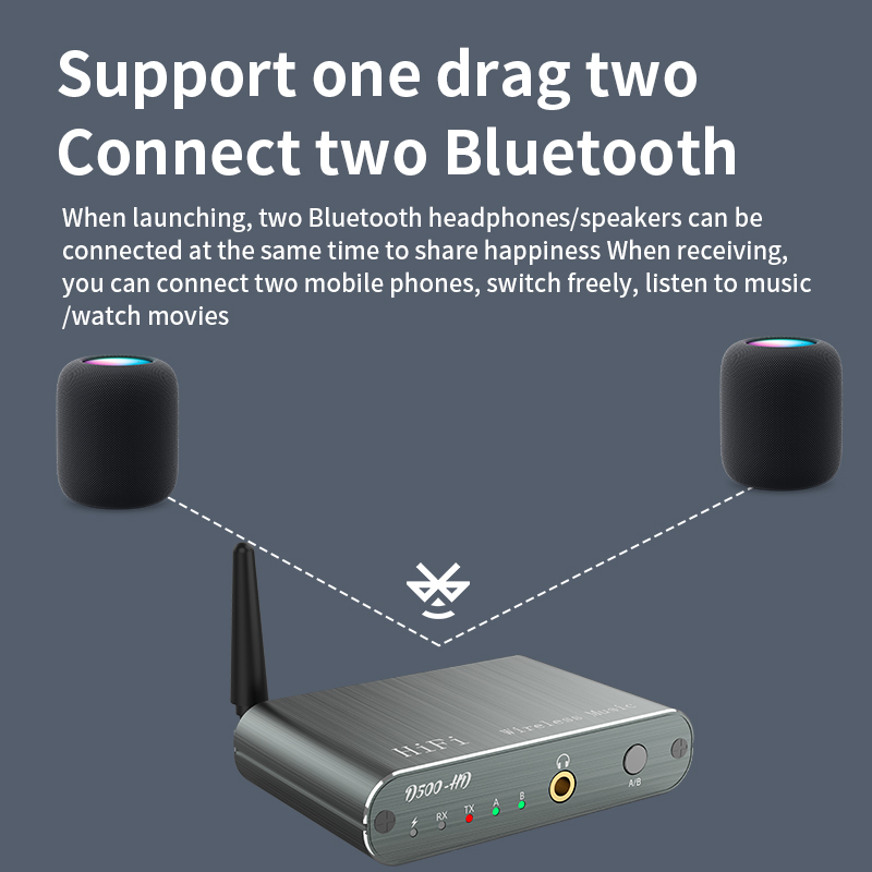 Tebe aptX-HD/LL Bluetooth 5.2 Audio-ontvanger Zender 3,5 mm Aux Draadloze HIFI Muziekadapter Ondersteuning Sluit 2-ontvangst