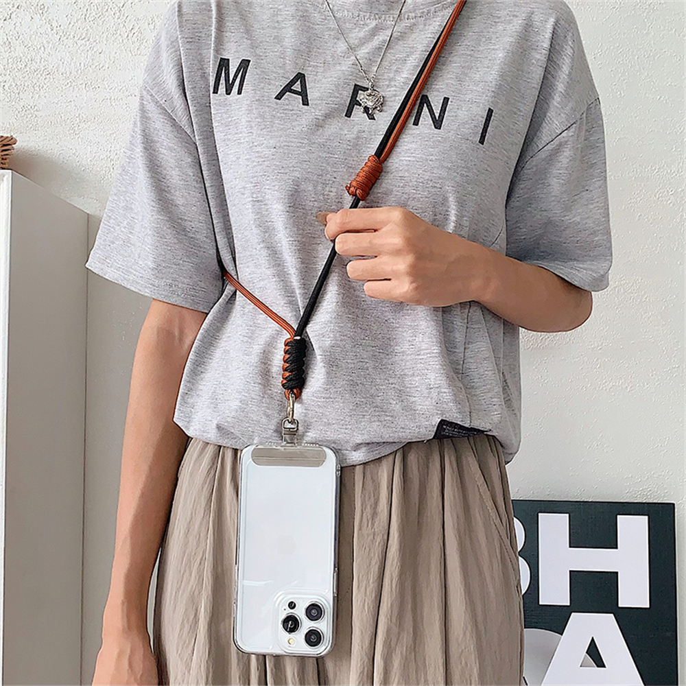 Cute Mobile Phone Straps Crossbody Rope Contrast Color Lanyard with Door Credencial Upgrade Strips Convenient Telephone Chain