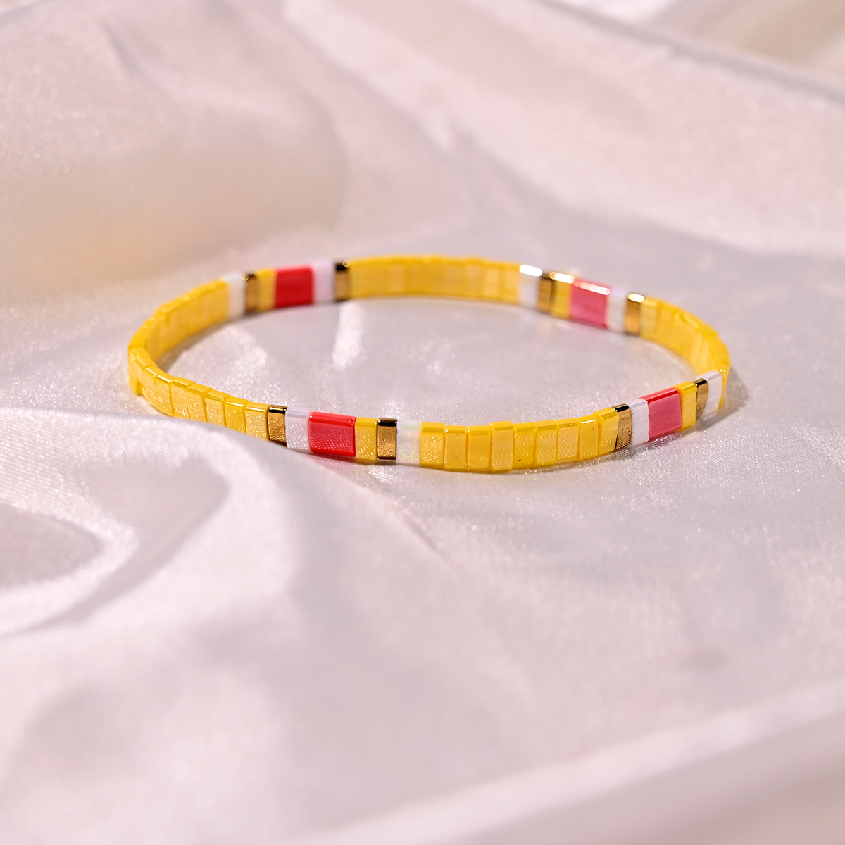 Tila contas pulseira para mulheres moda novo design hematita empilhável colorido charme pulseras femme jóias acessórios: Ouro Champanhe