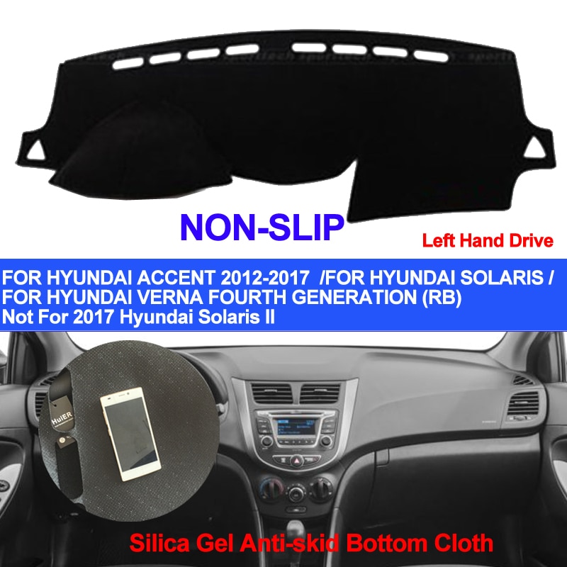 Taijs Auto Dashboard Cover Siliconen Antislip Voor Hyundai Accent Auto Dash Mat Anti-Uv tapijt Dashmat