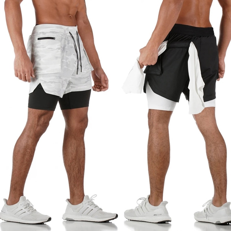 Fashionable Men's Running Shorts Quick-Drying Mesh Straight Crop Pants Fitness Sports Tights