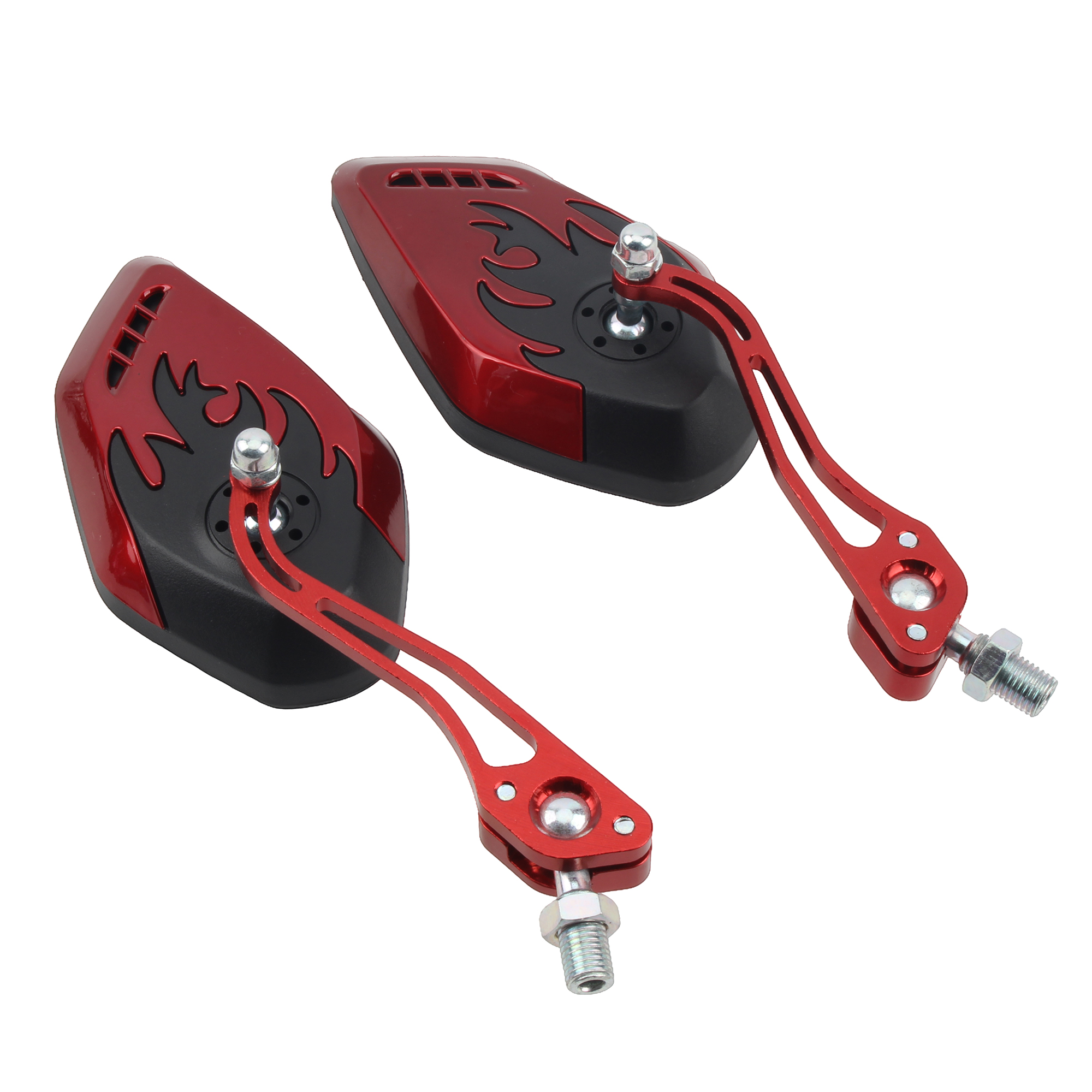 Universele motorfiets scooter achteruitkijkspiegel scooter motor 360 ° Roterende achteruitkijkspiegels Moto Tuning reserveonderdelen: Rood