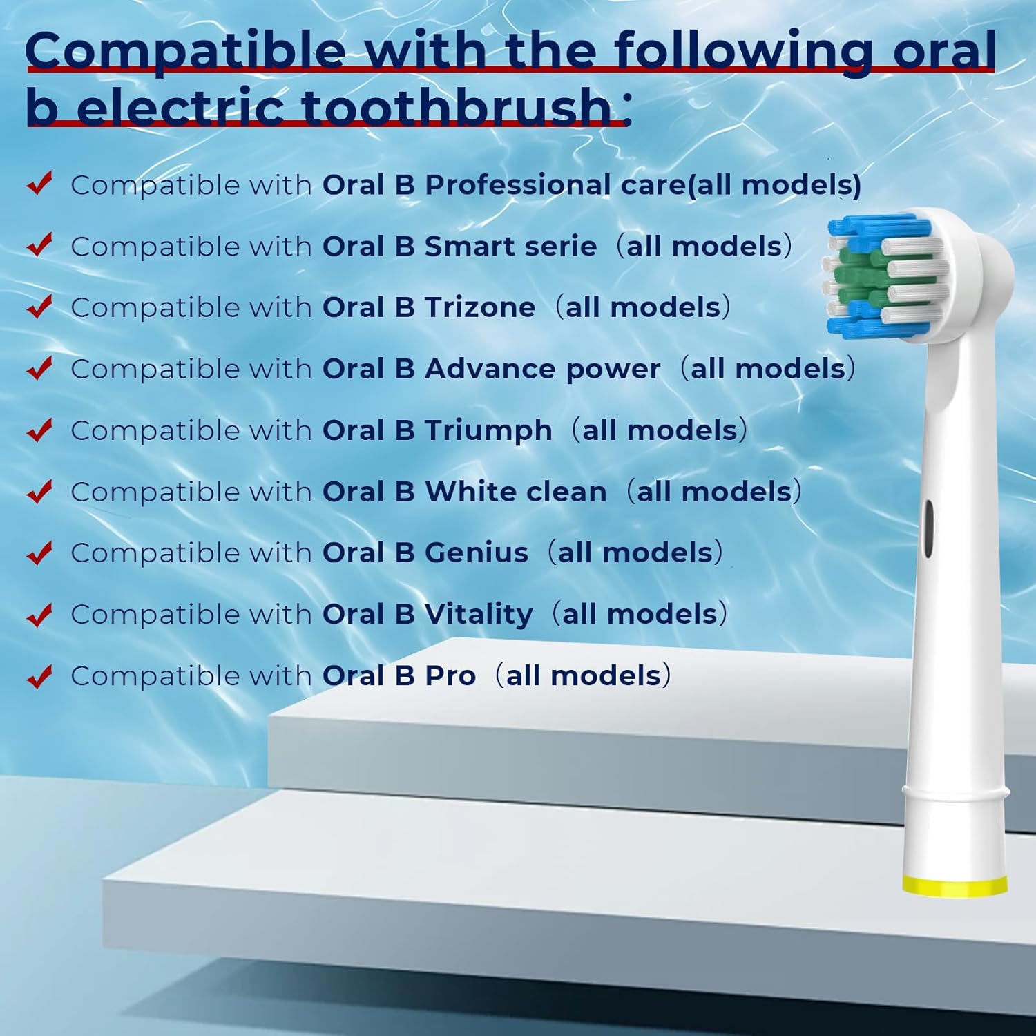 Compatibel met Oral B elektrische tandenborstel vervangende opzetborstels, precisie schone opzetborstel navullingen geschikt voor Oral B Pro