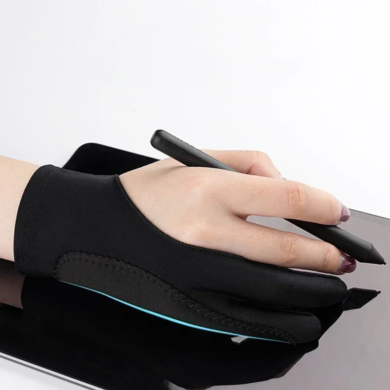 Gants de dessin à deux doigts S/M/L, Anti-tactile, Anti-salissure, pour tablette, tableau numérique, écran tactile, peinture à l'huile, fournitures d'art de bureau