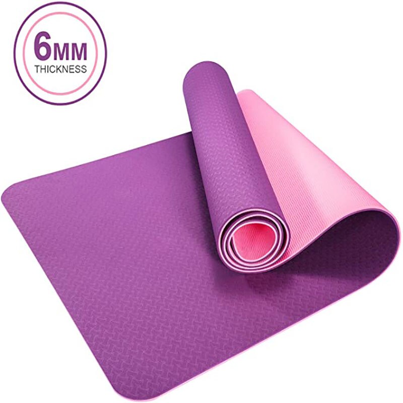 Esterilla antideslizante de Tpe de dos colores, 183x61cm, para Yoga, deportes, gimnasio, Ejercicio en casa, estera ecológica insípida, buena eesiliencia