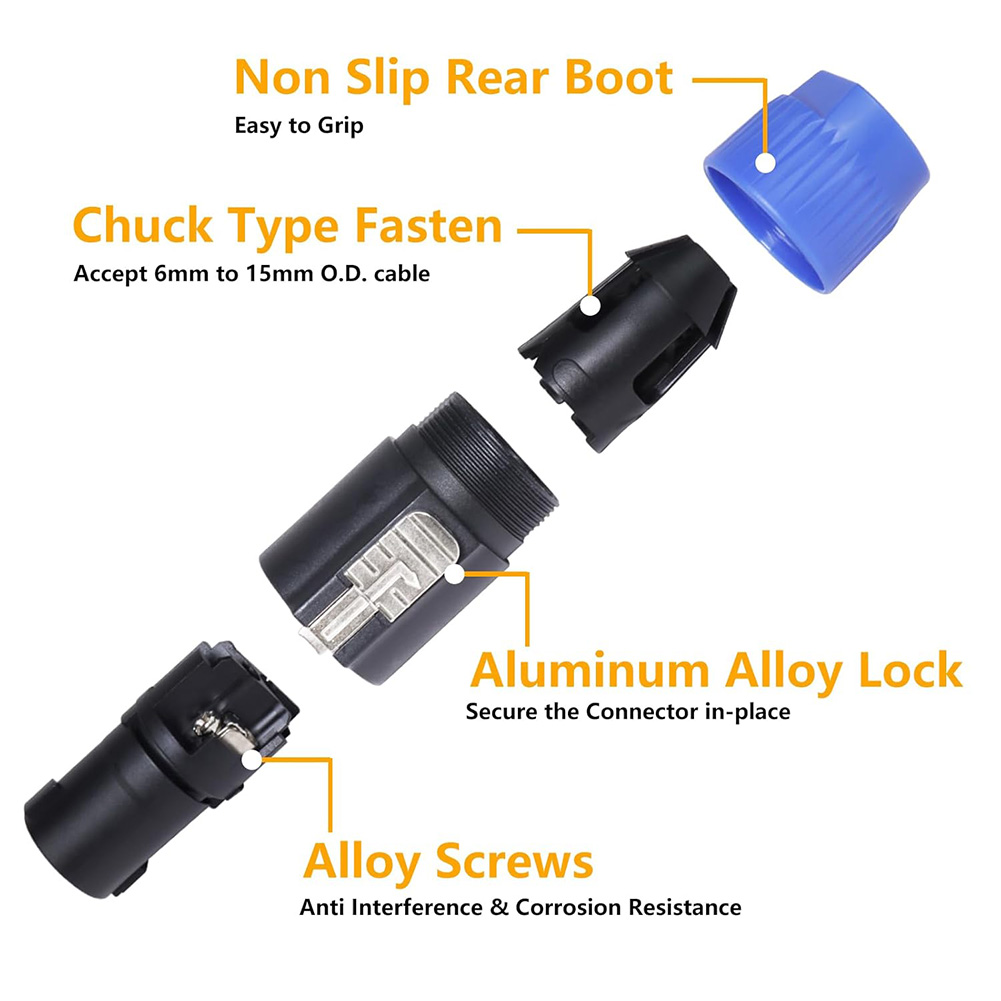 10 stücke Lautsprecher Audio Kabel Stecker Adapter 4-polig 4pin nl4fc Ohm Stecker Zubehör Ersatz für Verstärker