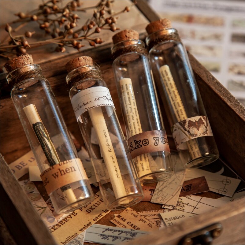 Yoofun Dual Materiaal Plastic Stickers Retro Innovatieve Etiketten Voor Scrapbooking Journal Decoratie Dagboek Album Diy Streep Sticker