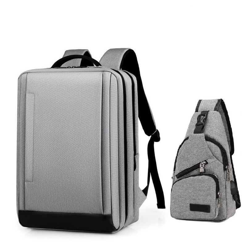 Men's backpack 15.6 Inch Laptop Backpacks Business Notebook Mochila Waterproof Back Pack USB Charging Travel Bags student bag: Set 10
