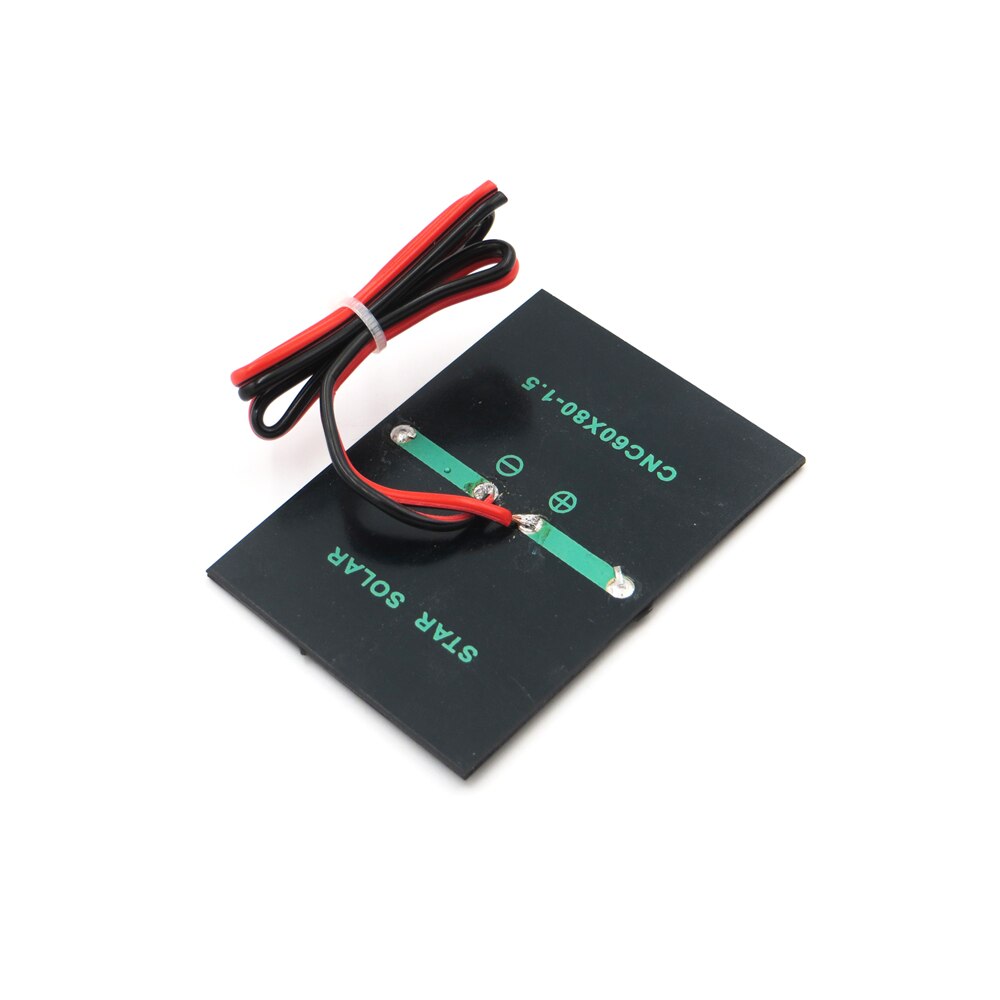 Solpanel polykrystallinsk silicium 1.5v 0.65w med 30cm forlænger kabel diy batteriopladermodul mini solcelle ledning legetøj